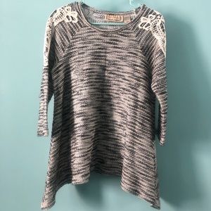Life Style Sweater Tunic With 3/4 Length Sleeves